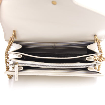 Gucci Calfskin Matelasse GG Marmont Chain Wallet Mystic White 5 of 11