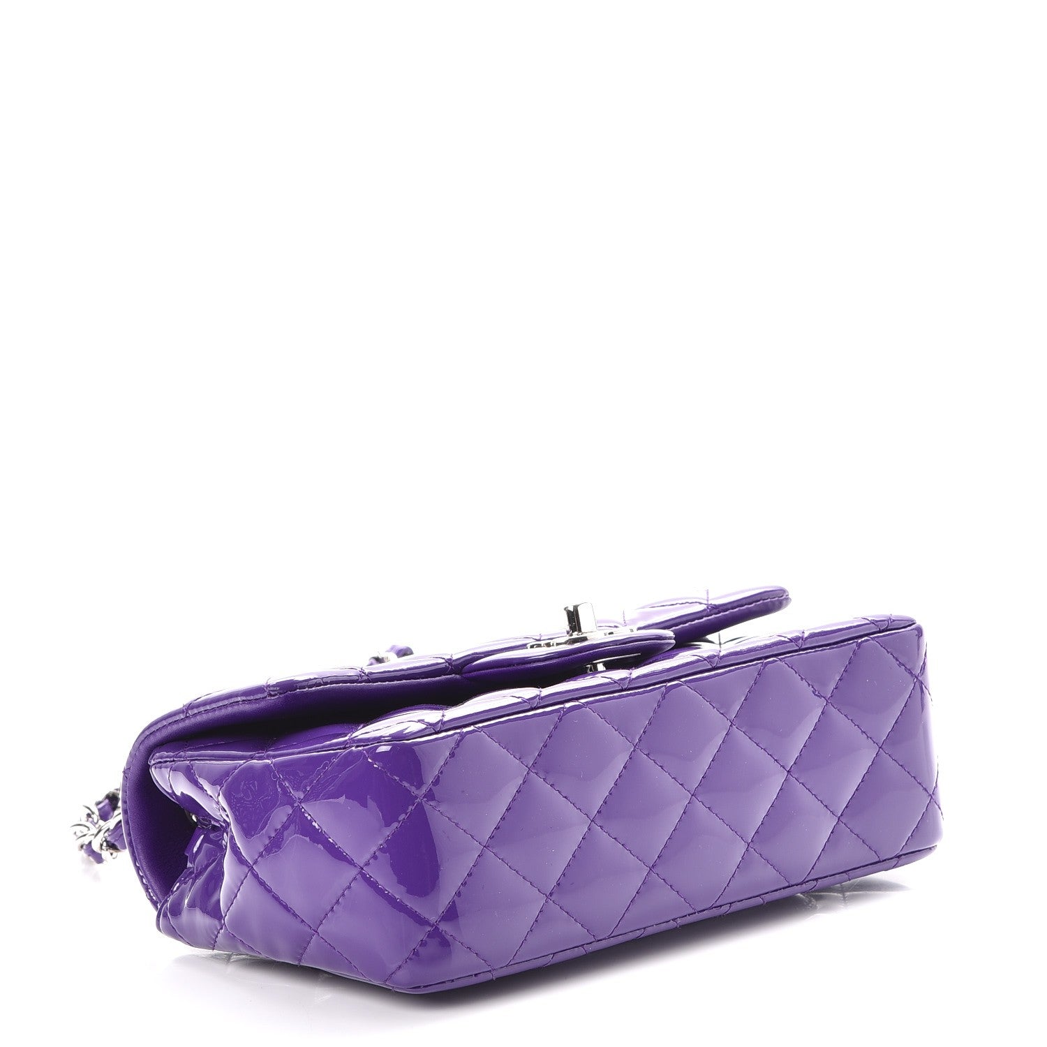Chanel Patent Quilted Mini Rectangular Flap Purple 4 of 8