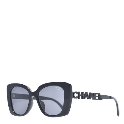 Chanel Acetate Strass Polarized Square Sunglasses 5422-B Black 1 of 8