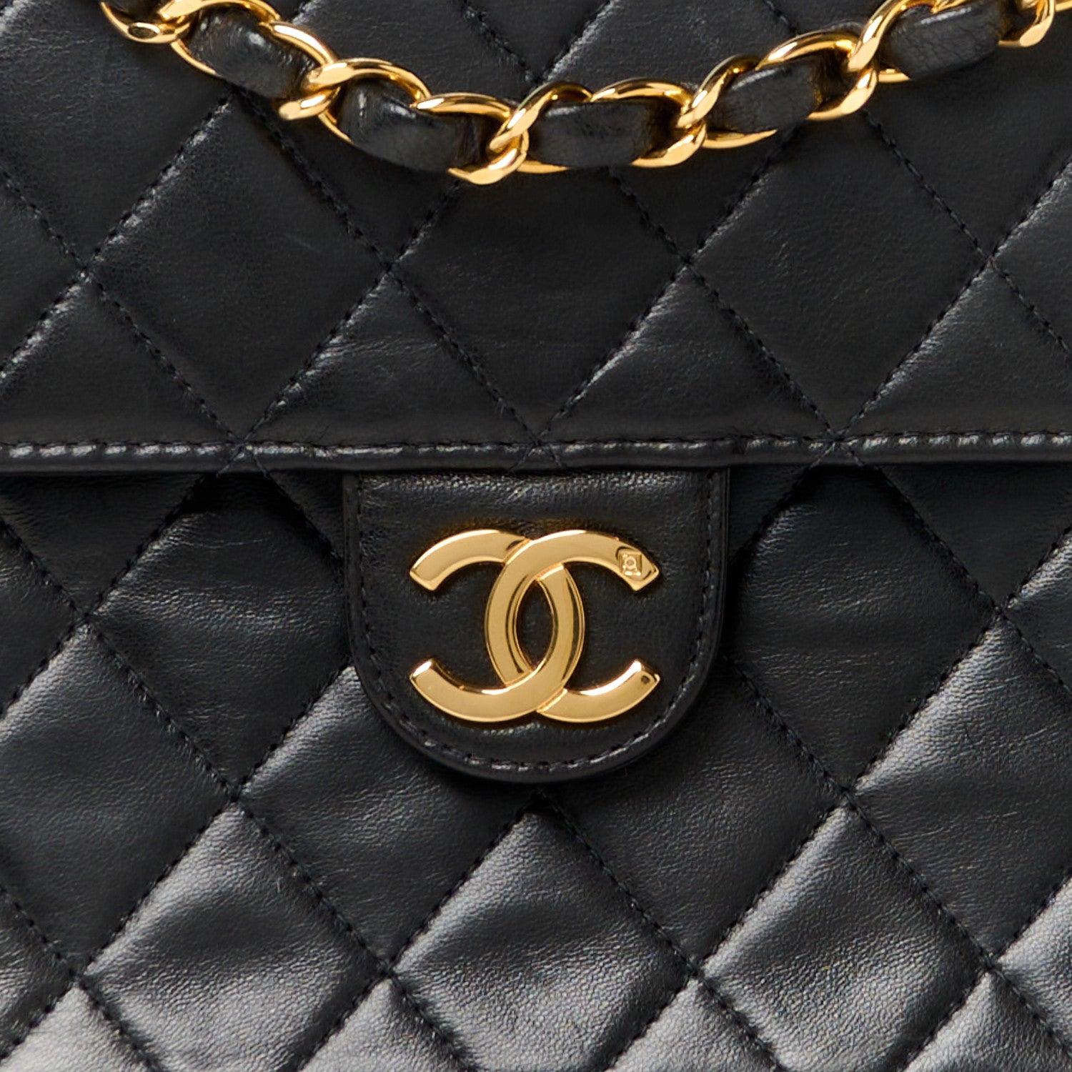 Chanel Lambskin Quilted Medium Single Flap Black 9 of 11