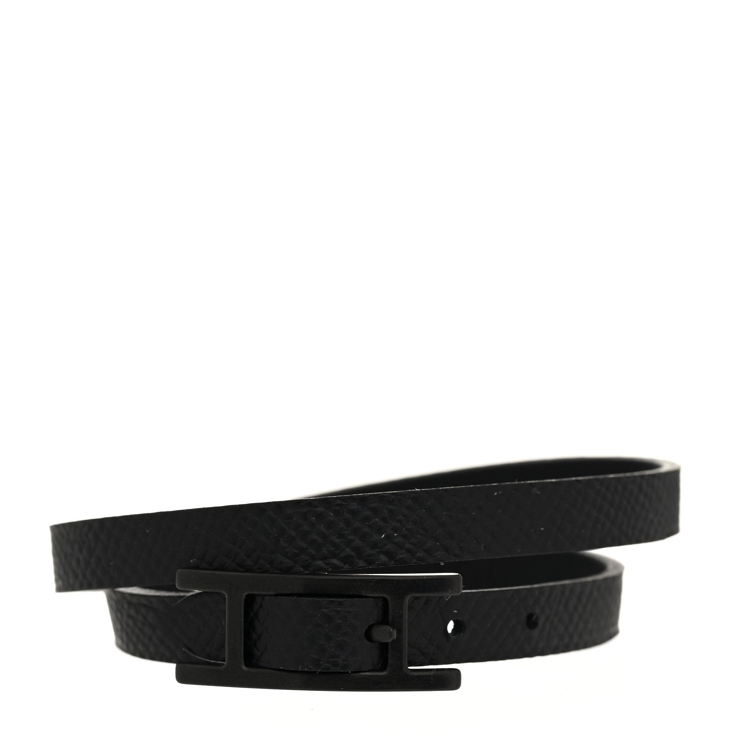 Hermes Epsom Behapi Double Tour Bracelet T5 Black 1 of 8