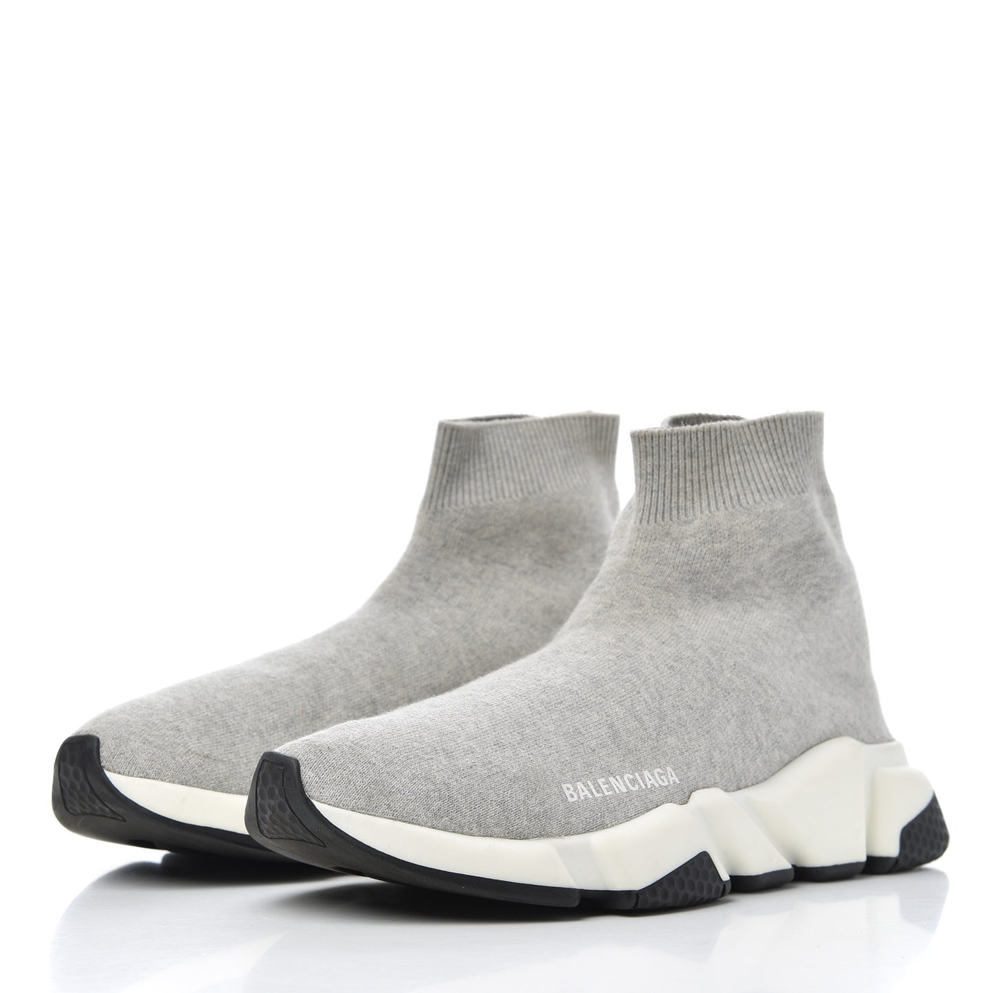 Sweatshirt Knit Bi-Color Sole Womens Speed Sneakers 39 Grey White Black