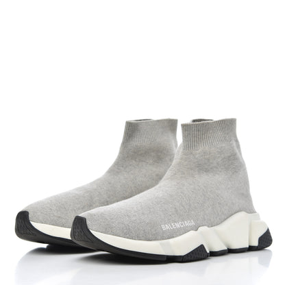 Balenciaga Sweatshirt Knit Bi-Color Sole Womens Speed Sneakers 39 Grey White Black 3 of 17
