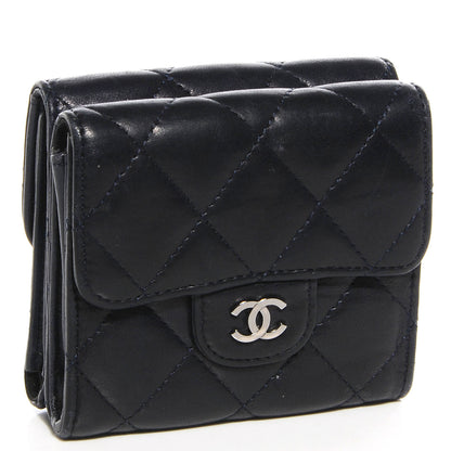 Chanel Lambskin French Purse Wallet Navy 3 of 7