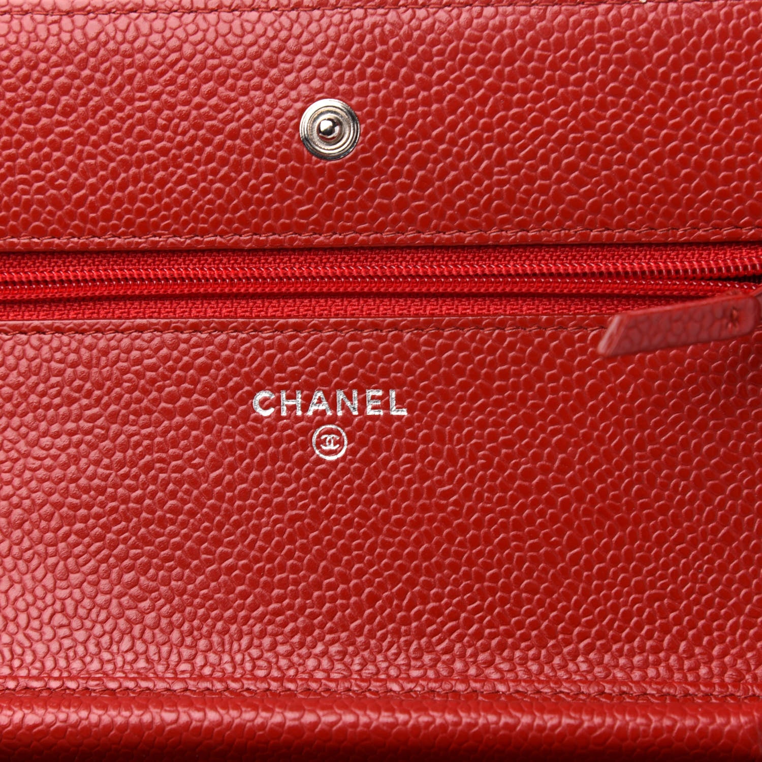 Chanel Caviar Quilted Wallet on Chain WOC Red 6 of 12
