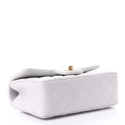 Chanel Iridescent Lambskin Quilted Mini Top Handle Rectangular Flap White 3 of 4