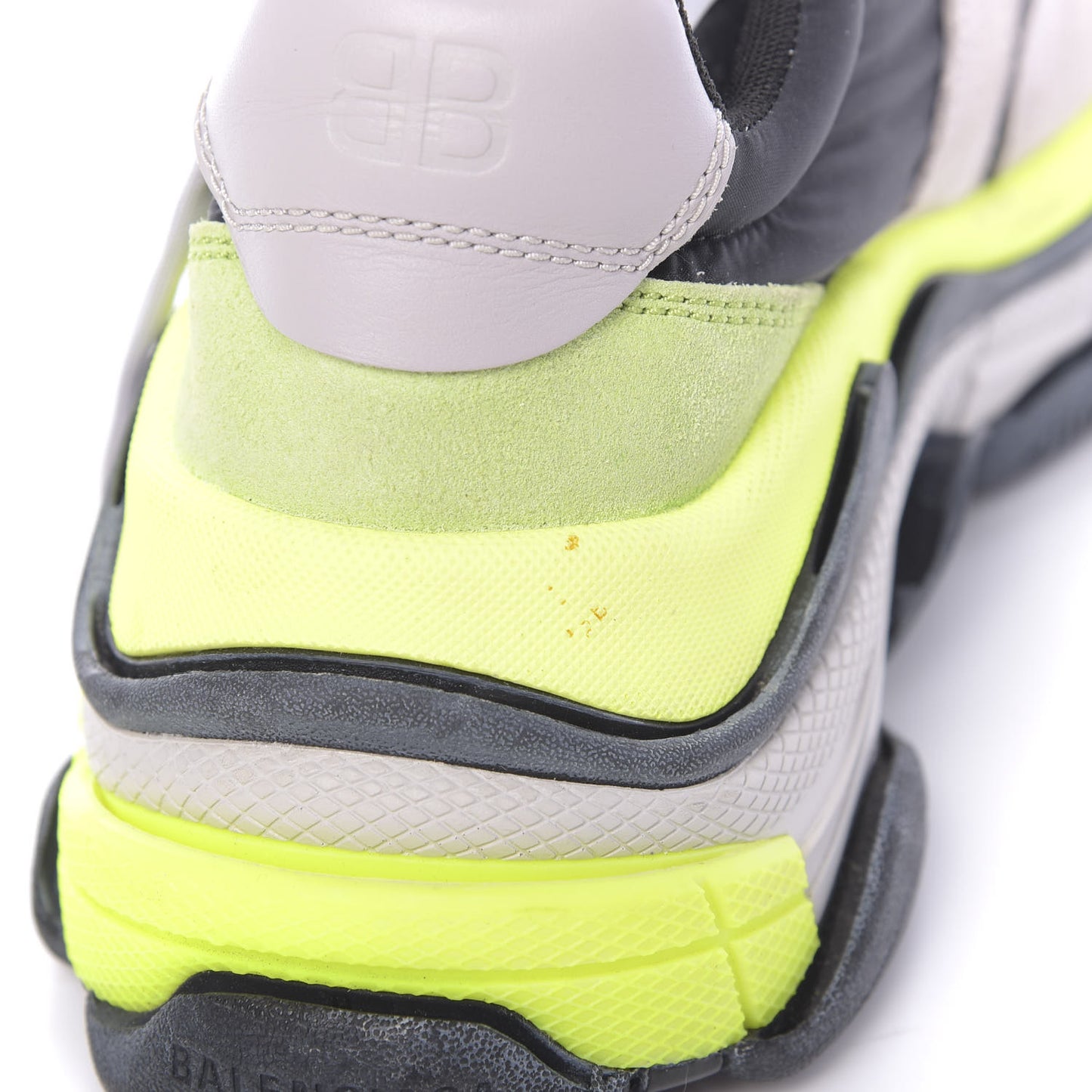 Nylon Suede Mens Triple S 2.0 Sneakers 40 Gris Black Jaune Fluo