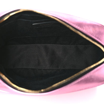 Saint Laurent Metallic Calfskin Matelasse Monogram Lou Camera Bag Vegas Pink 5 of 9