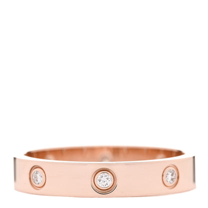 Cartier 18K Pink Gold 8 Diamond 4mm LOVE Wedding Band Ring 60 9 3 of 5