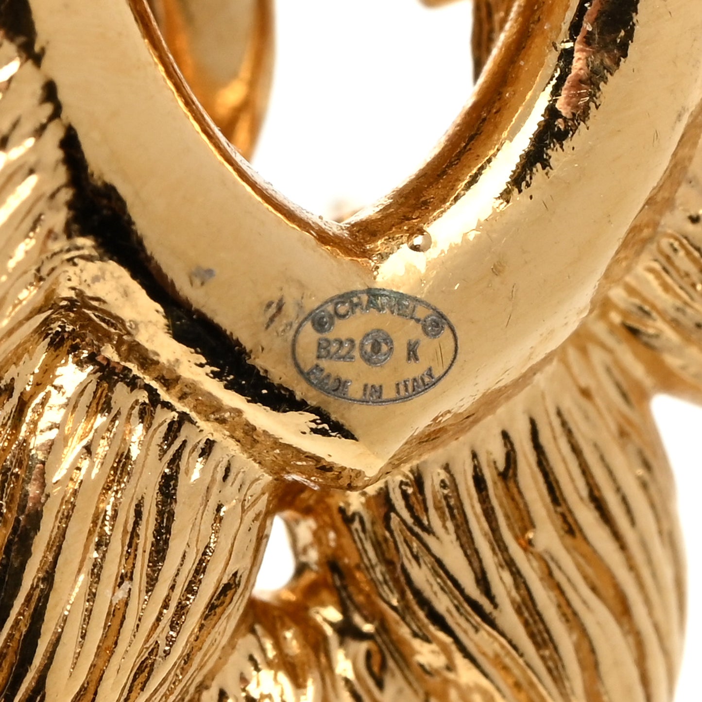 Metal Crystal Wheat CC Hoop Drop Earrings Gold