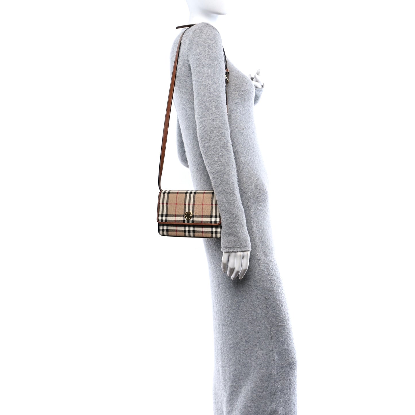 Calfskin Vintage Check Hampshire Bag Archive Beige