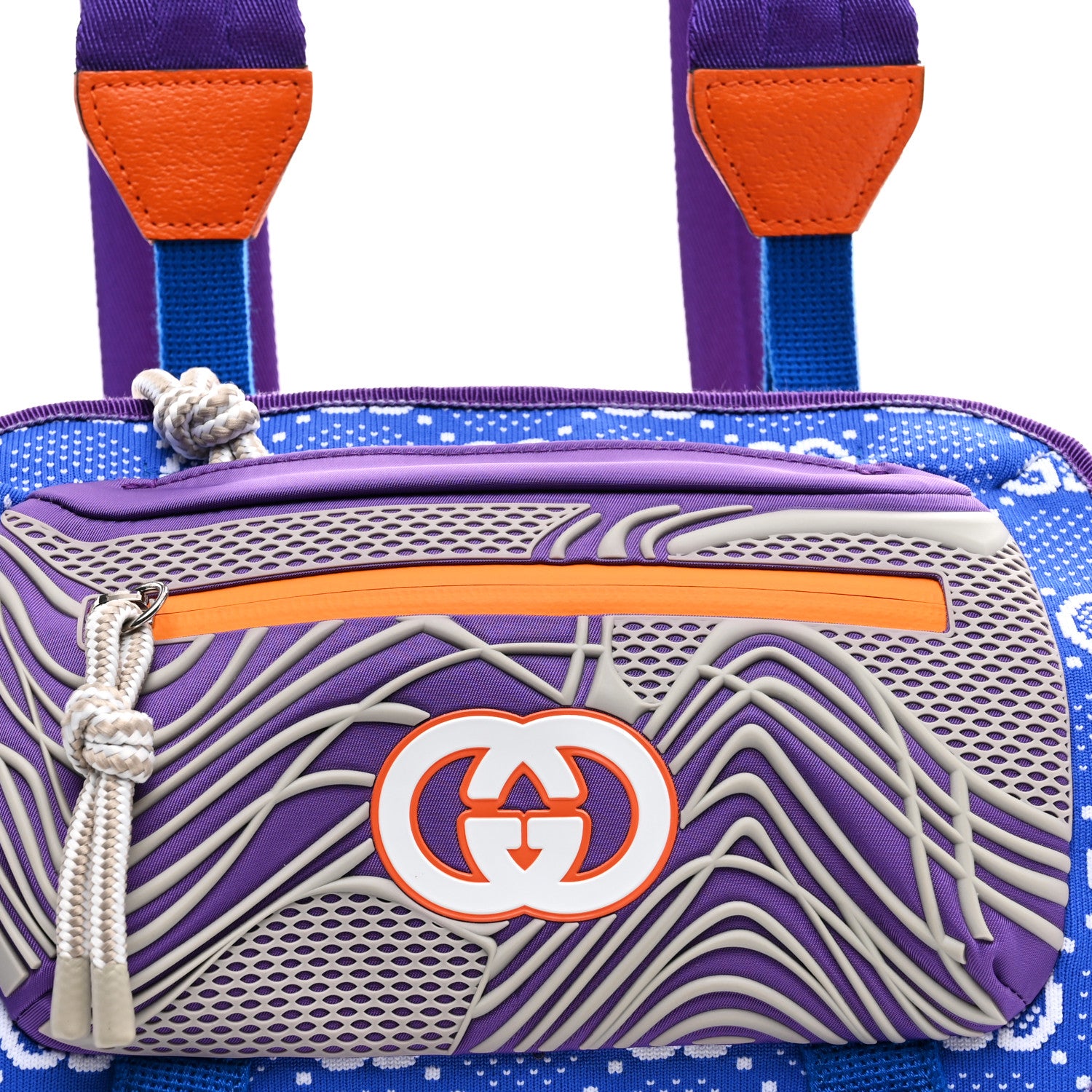 Gucci Jersey GG Monogram All Over Sporty Flap Backpack Blue Multicolor 8 of 11