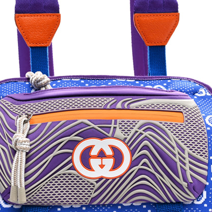 Gucci Jersey GG Monogram All Over Sporty Flap Backpack Blue Multicolor 8 of 11