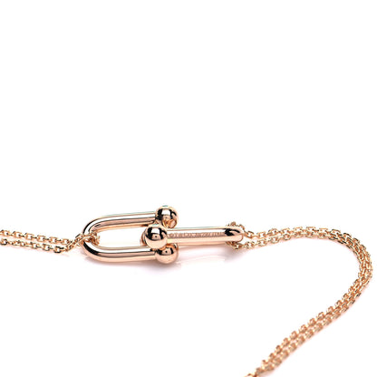 Tiffany 18K Rose Gold HardWear Double Link Pendant Necklace 4 of 5