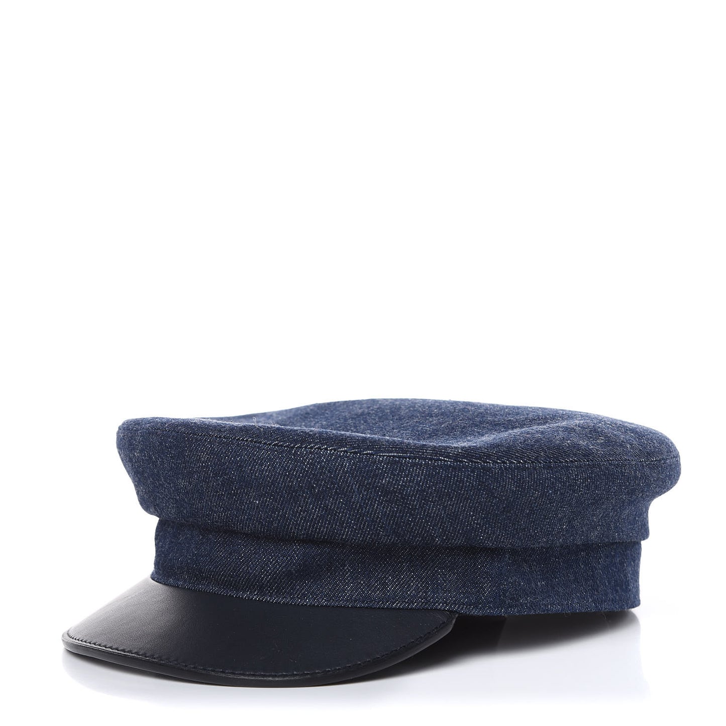 Denim Cotton Lambskin Womens Vauban Cap 59 Bleu Indigo Marine