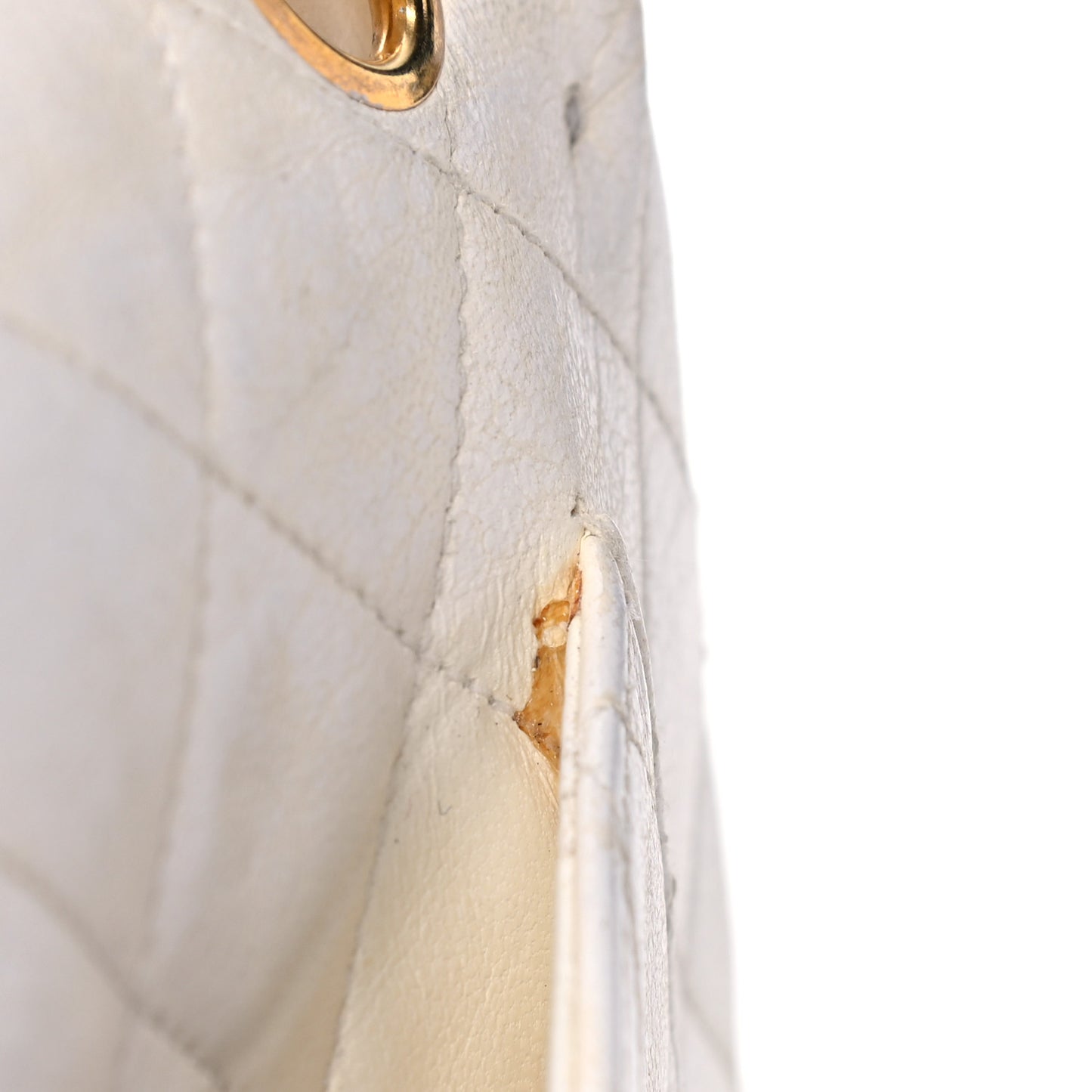 Lambskin Quilted Small Double Flap White