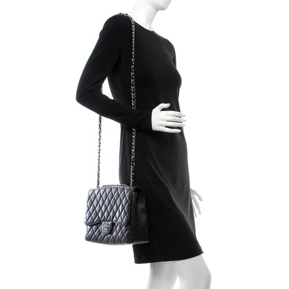 Chanel Caviar Quilted Jumbo Single Flap Black 2 of 9