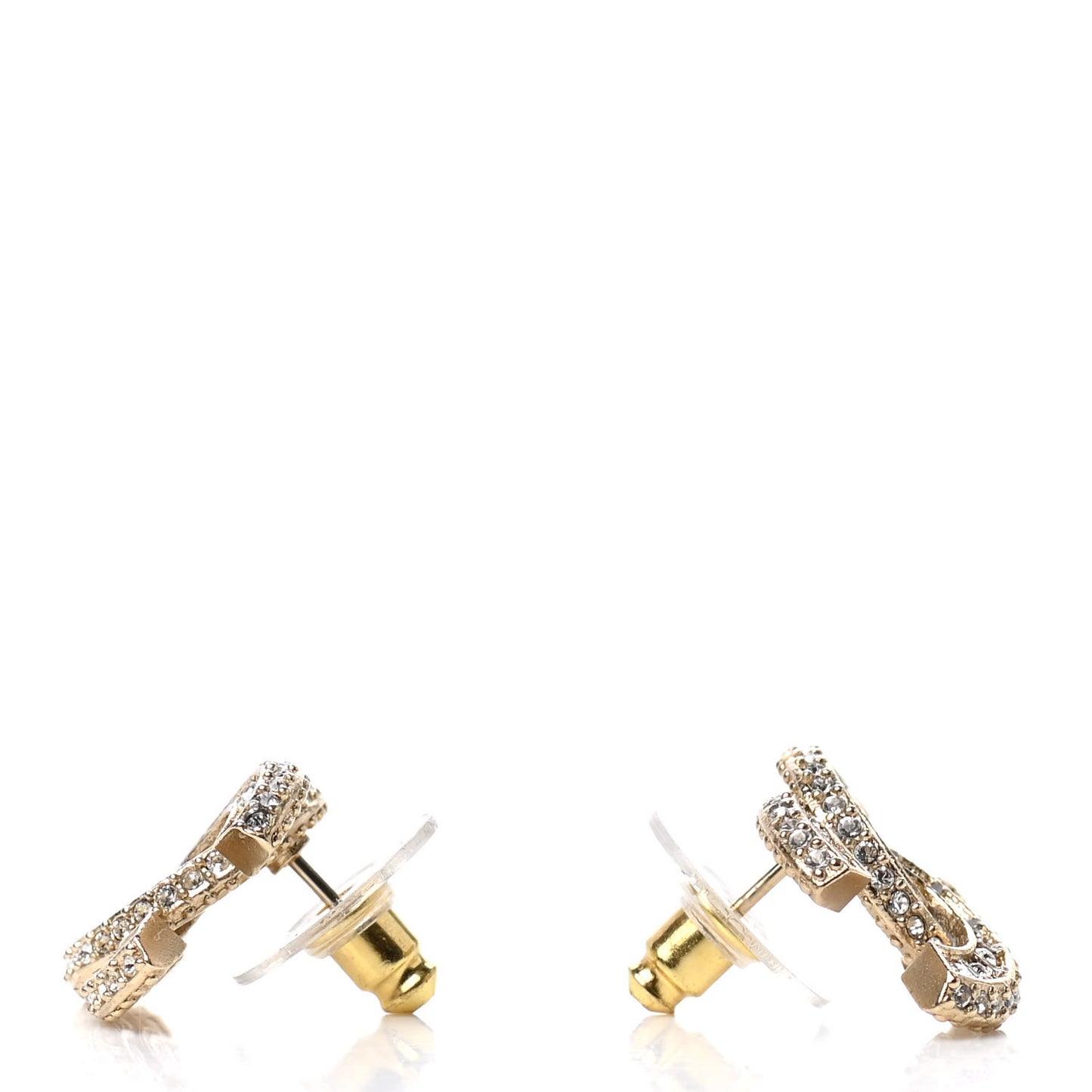 Crystal Timeless CC Earrings Light Gold