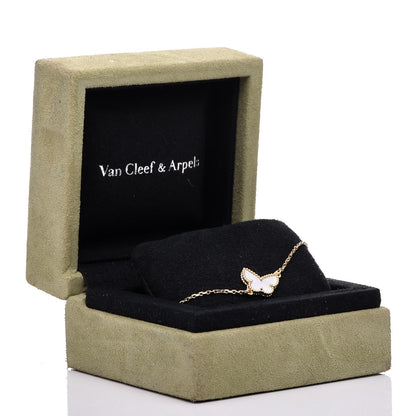 Van Cleef & Arpels 18K Yellow Gold Mother of Pearl Sweet Alhambra Butterfly Bracelet 10 of 10