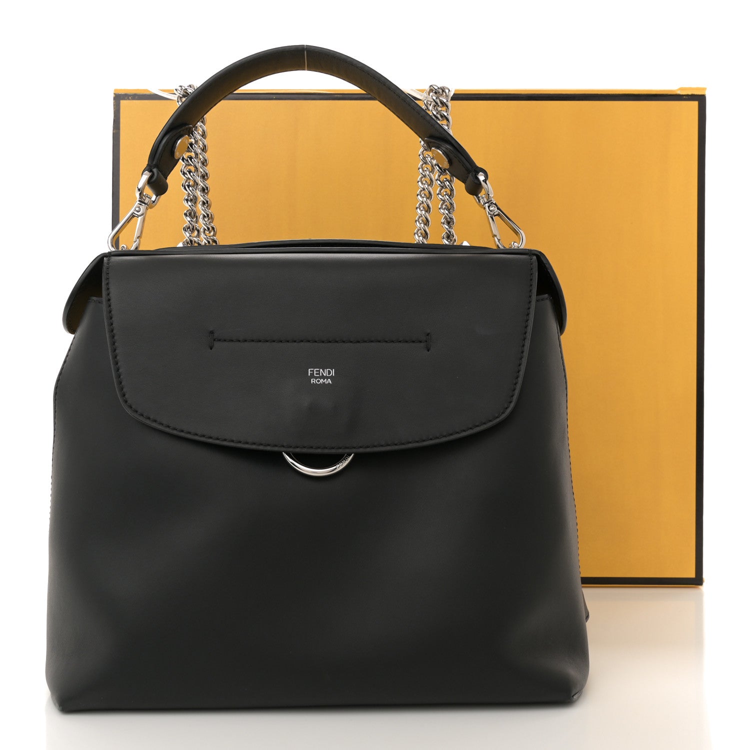Fendi Vitello Century Opaco Large Back to School Backpack Black 12 of 12