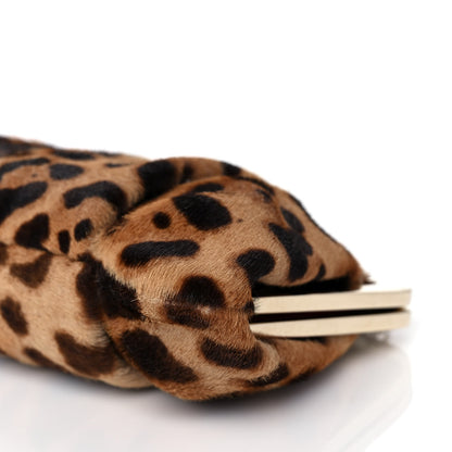 Christian Louboutin Calf Hair Leopard Print Frame Chain Clutch 9 of 10