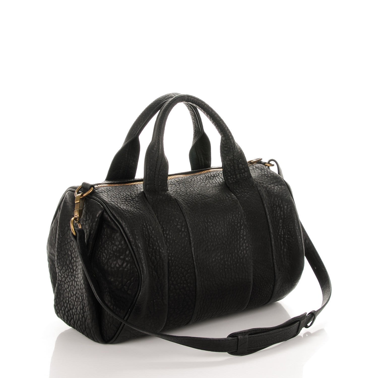 Alexander Wang Pebbled Lambskin Rocco Black Antique Brass Hardware 3 of 6