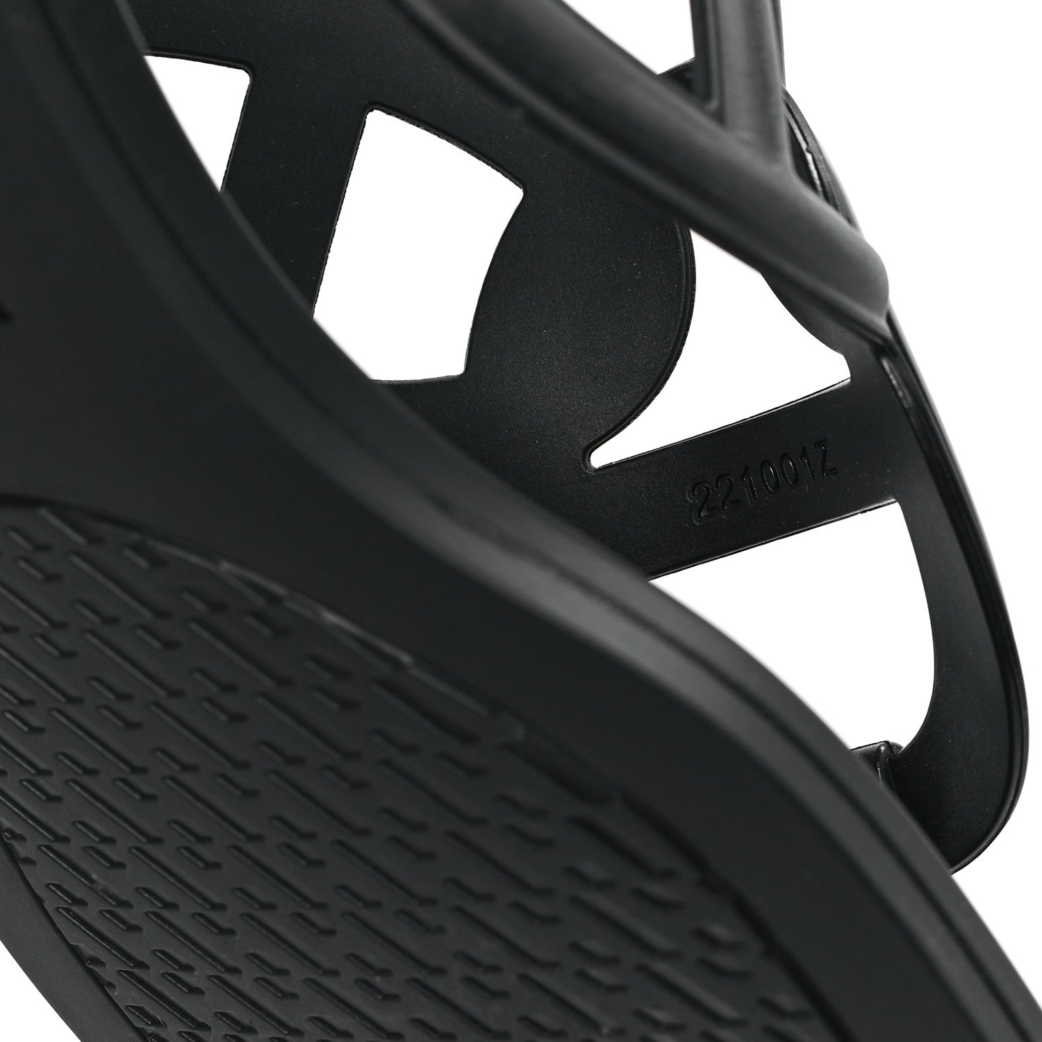 Hermes Rubber Womens Egerie Sandals 38 Black 9 of 10