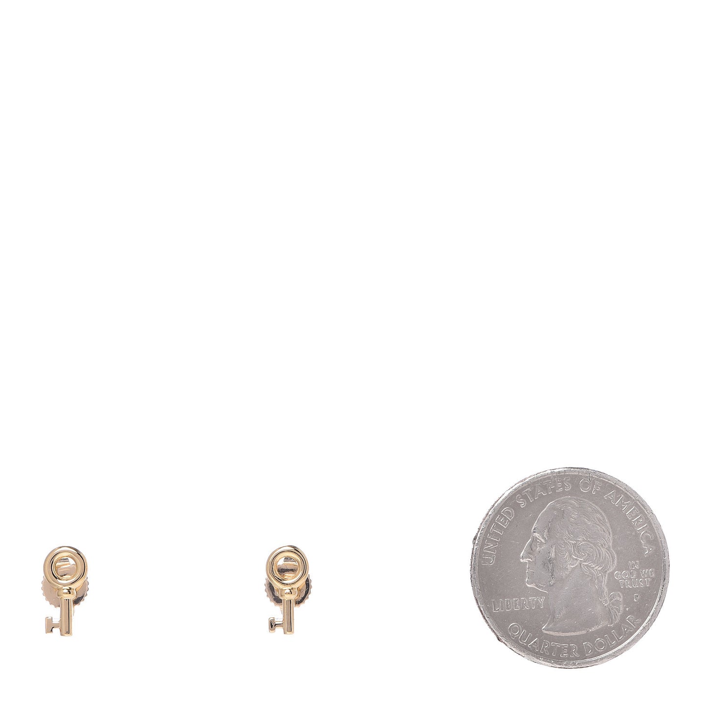 18K Yellow Gold Mini Key Earrings