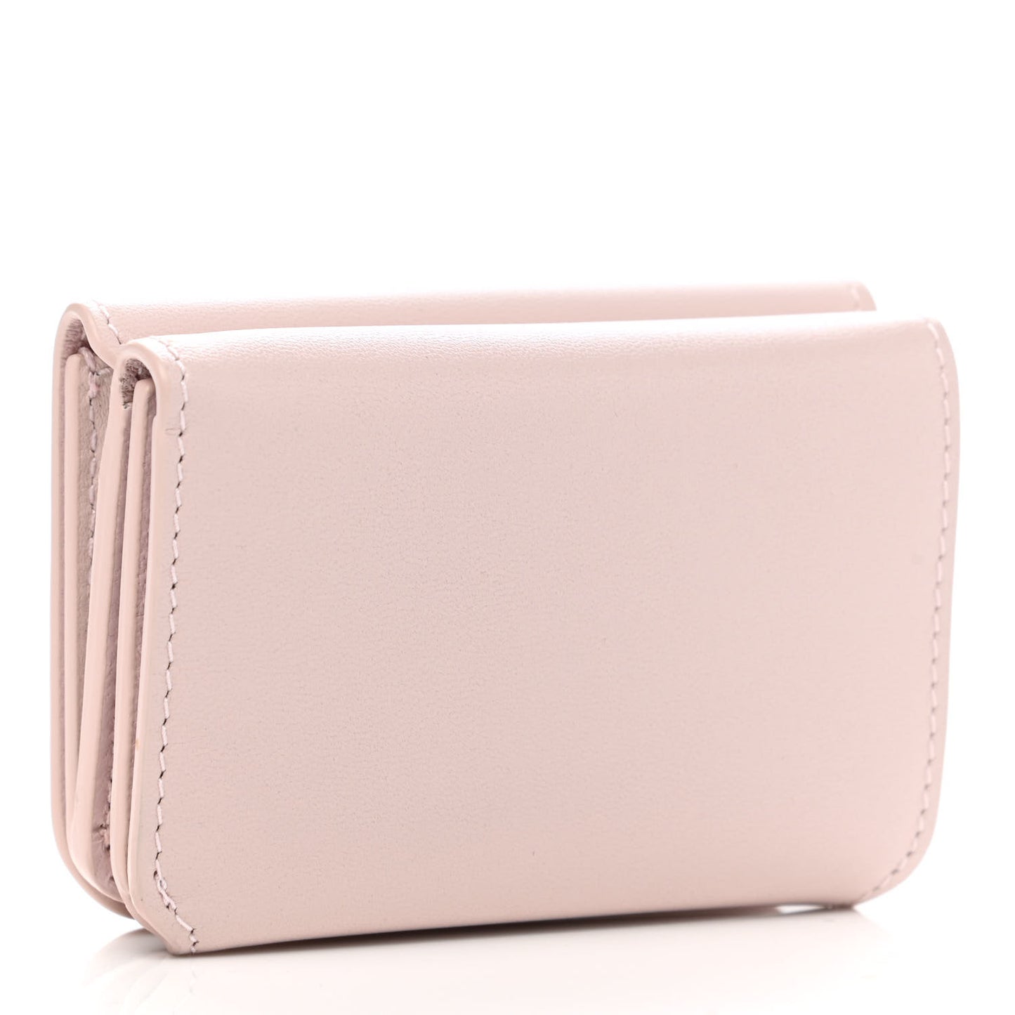 Flat Calfskin Logo Mini Cash Wallet Light Rose Black