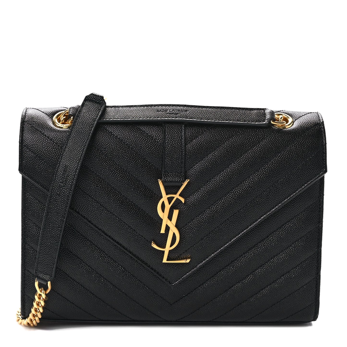 Grain De Poudre Matelasse Chevron Medium Monogram Satchel Black