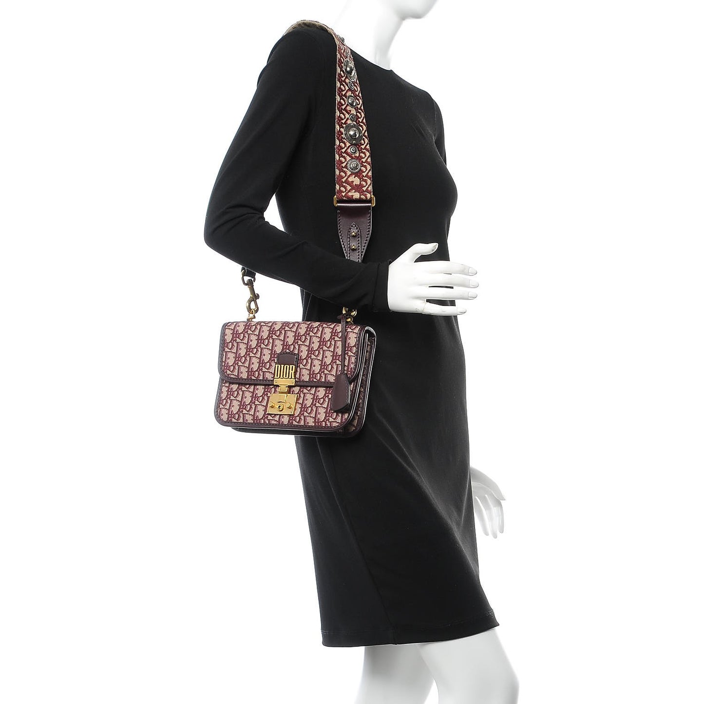 Oblique DiorAddict Flap Bag Burgundy
