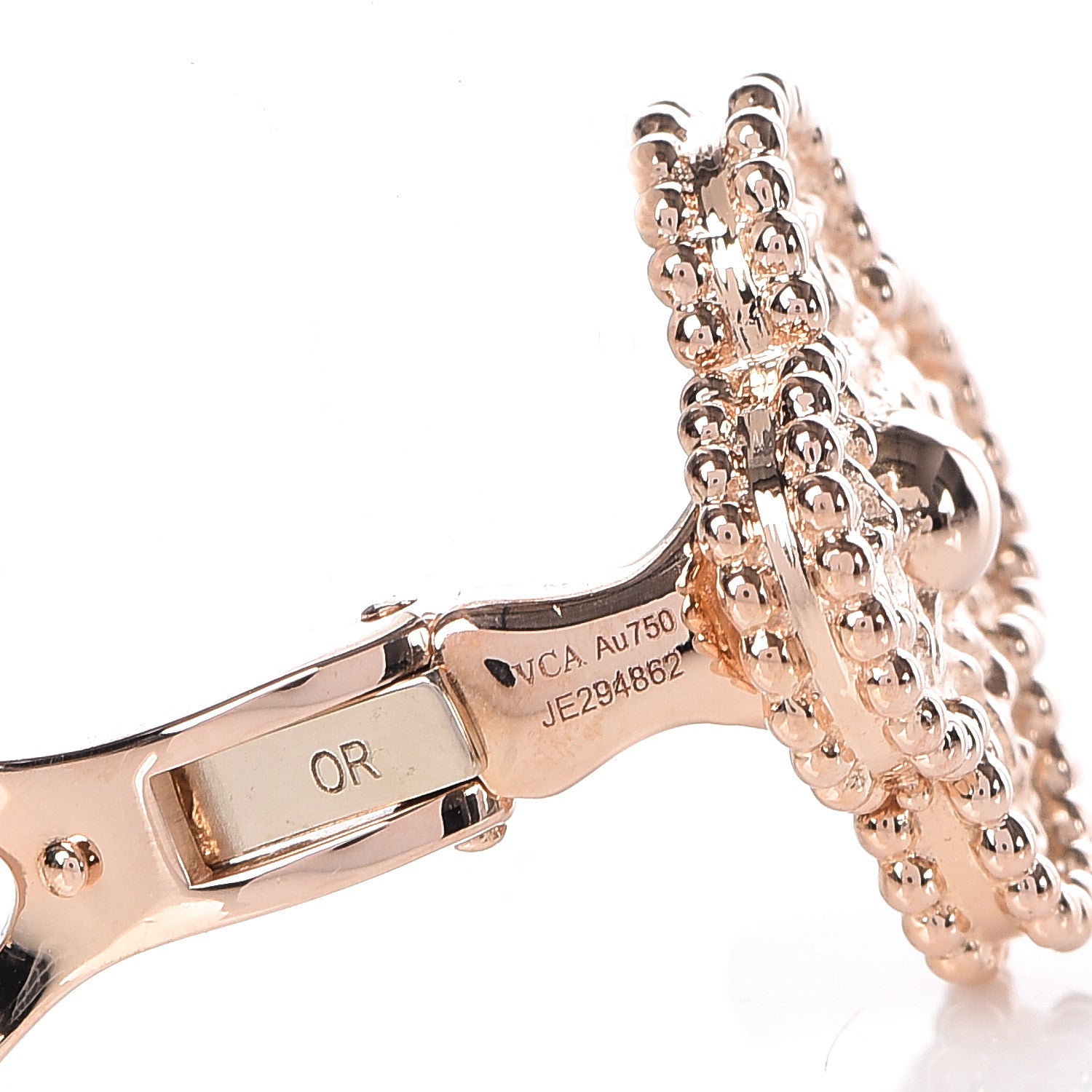 Van Cleef & Arpels 18K Rose Gold Vintage Alhambra Earrings 4 of 5