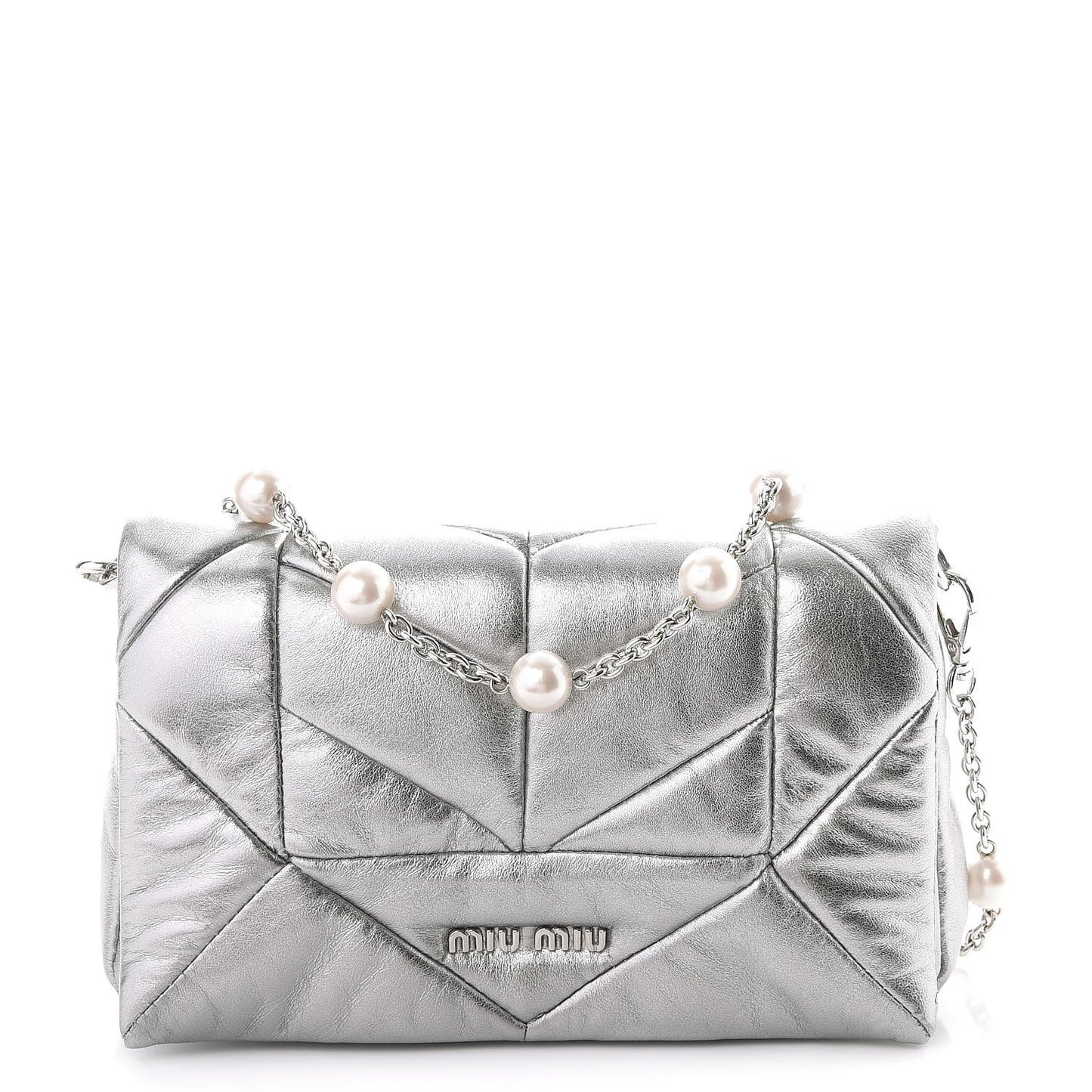 Nappa Patch Pearl Shoulder Bag Cromo