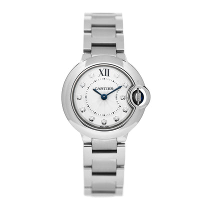Cartier Stainless Steel Diamond 28mm Ballon Bleu De Cartier Quartz Watch 1 of 5