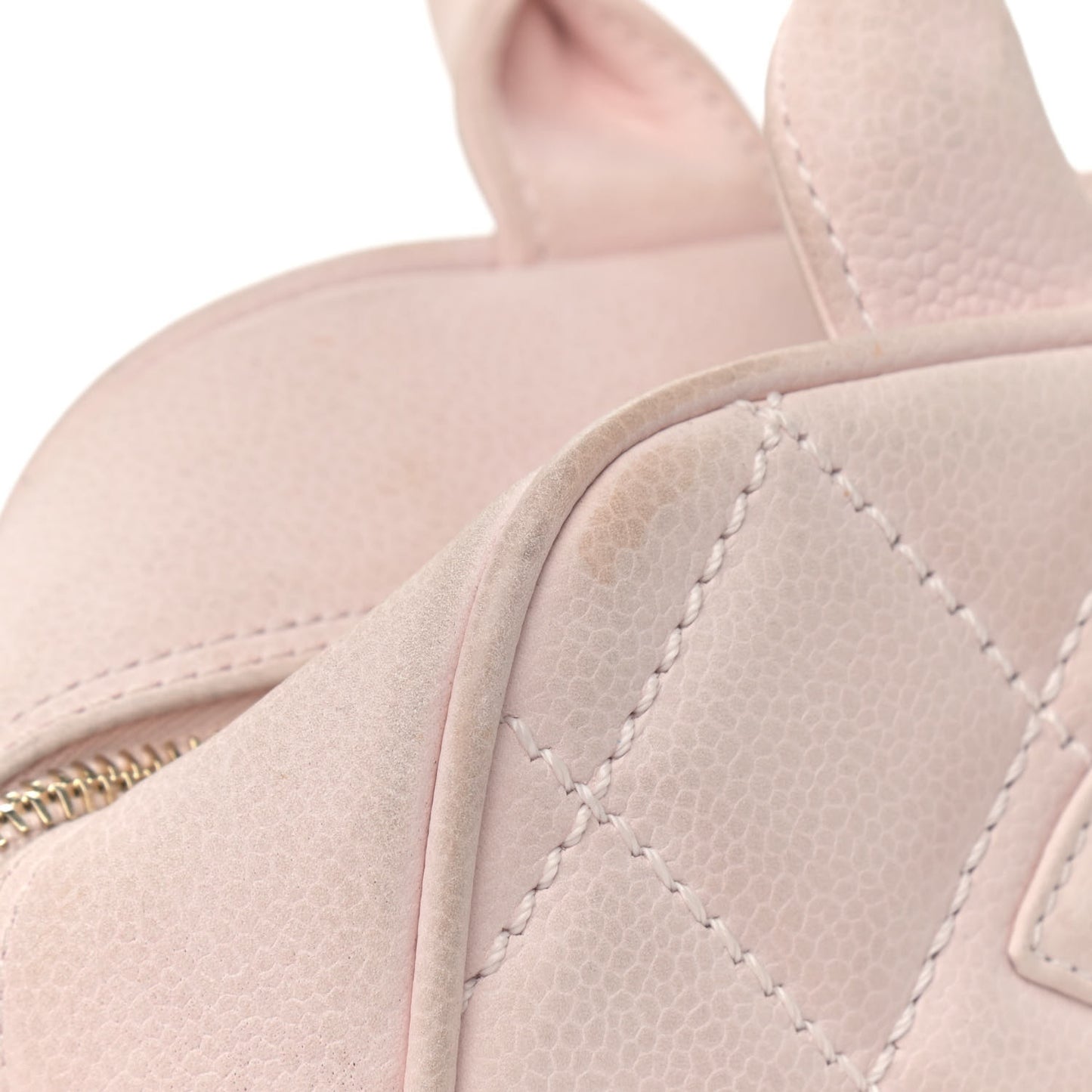 Caviar Quilted Small Bowler Tassel Pink