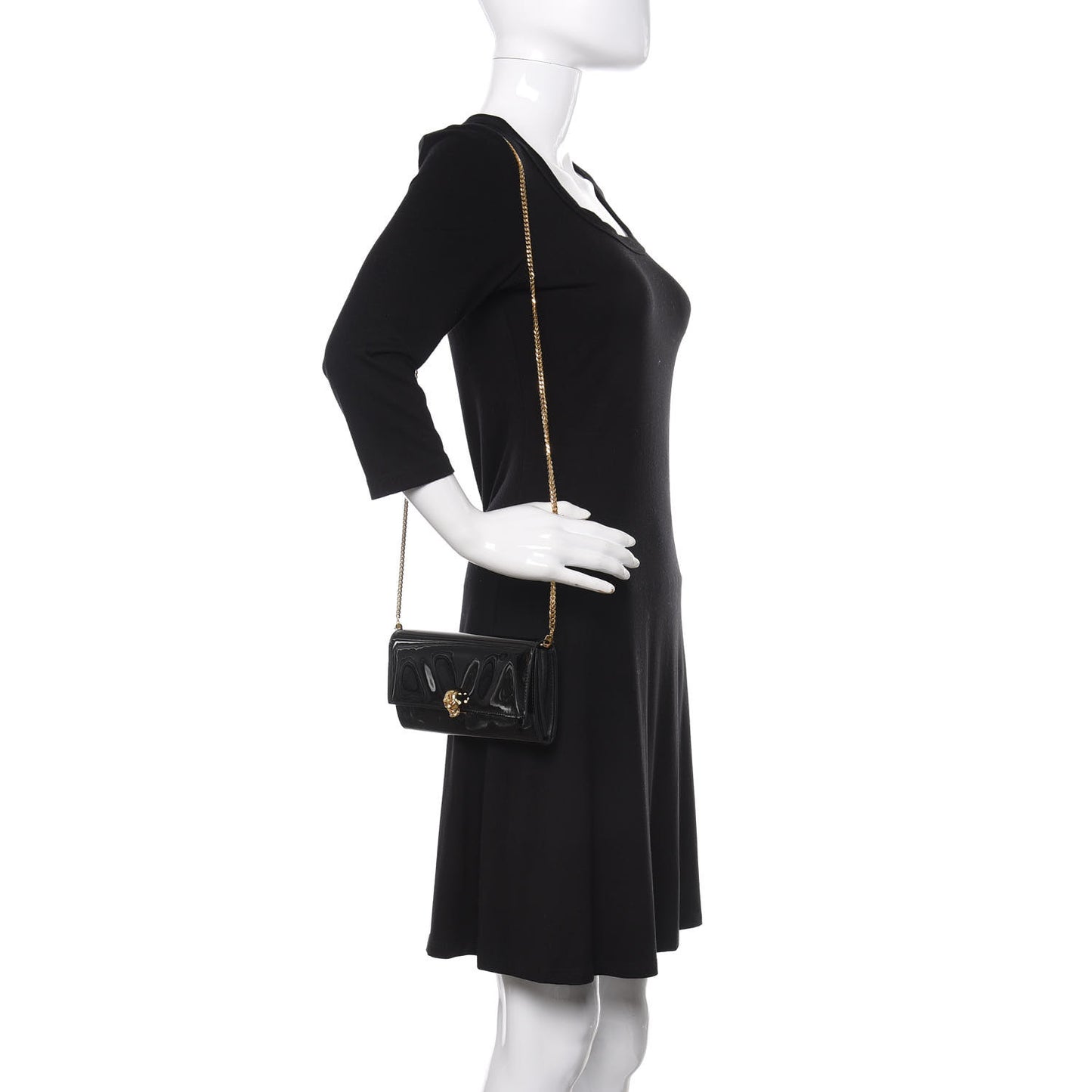Patent Skull Wallet on Chain Black