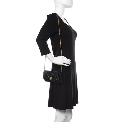 Alexander McQueen Patent Skull Wallet on Chain Black 2 of 9