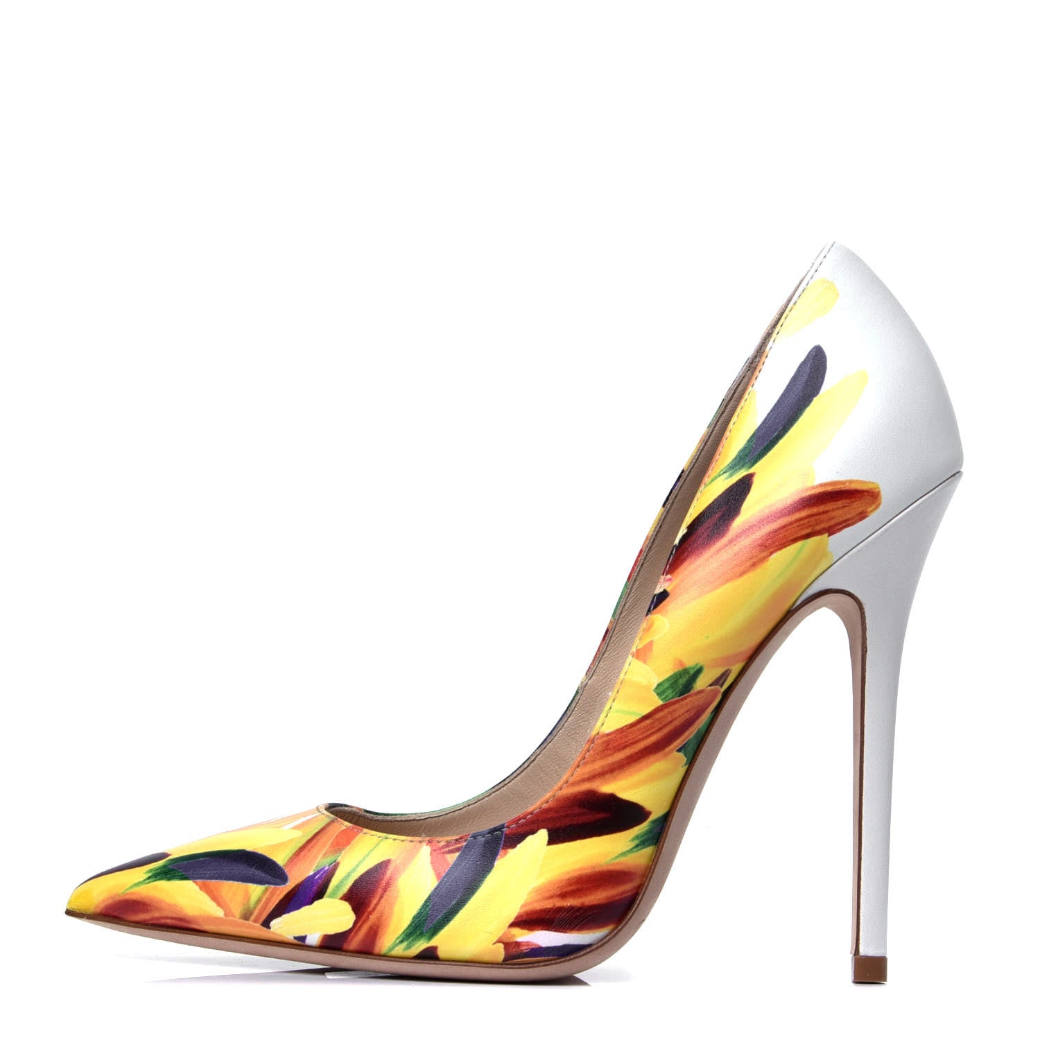 Jimmy Choo Calfskin Feather Printed Anouk Pumps 37.5 Multicolor 1 of 6