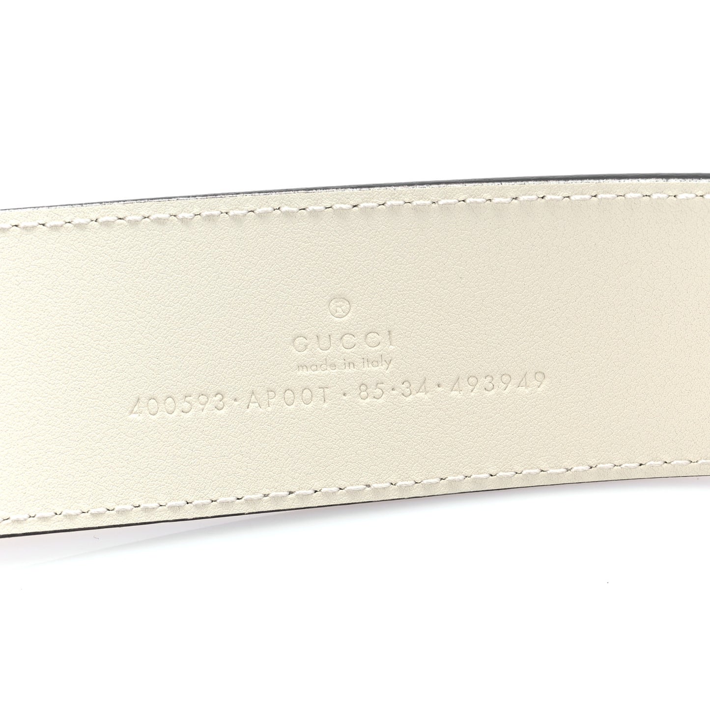 Calfskin Double G 40mm Belt 85 34 Mystic White