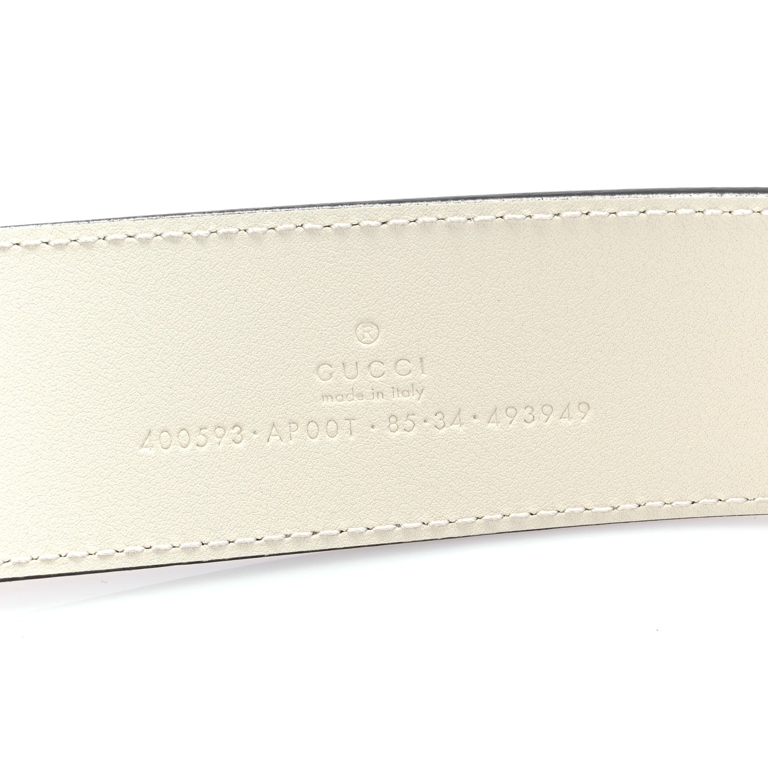 Gucci Calfskin Double G 40mm Belt 85 34 Mystic White 4 of 5