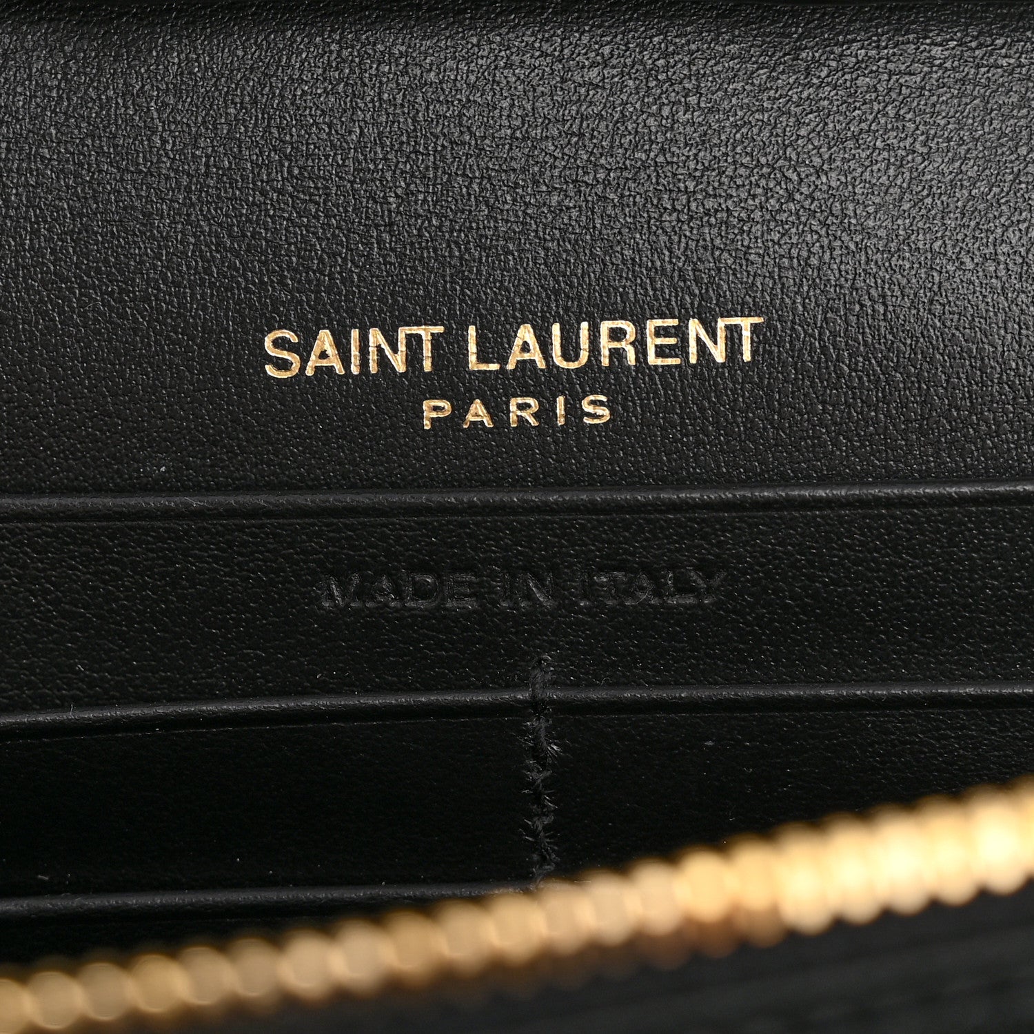 Saint Laurent Calfskin Crocodile Embossed Cassandre Wallet On Chain WOC Black 6 of 13