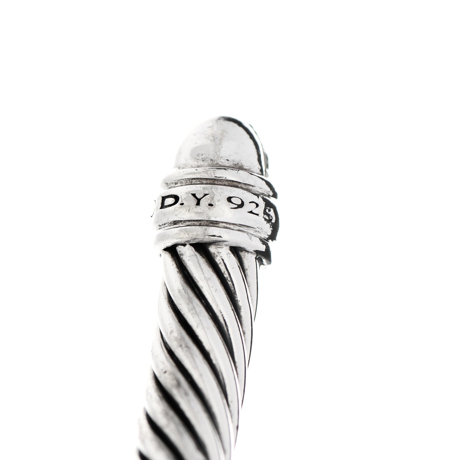 David Yurman Sterling Silver Pave Diamond 5mm Cable Classics Bracelet 3 of 4