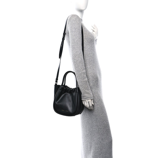 Calfskin Small Ruched Tote Black