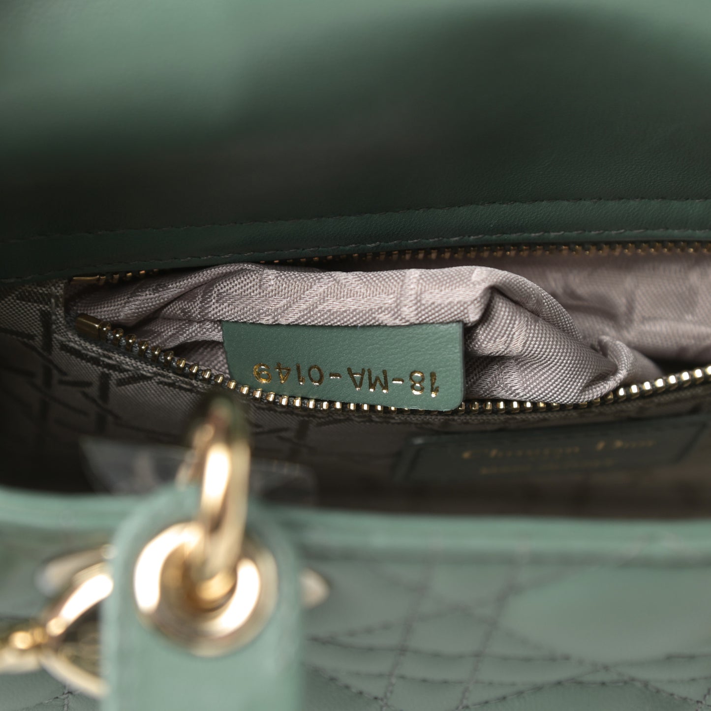 Lambskin Cannage Small My ABCDior Lady Dior Army Green