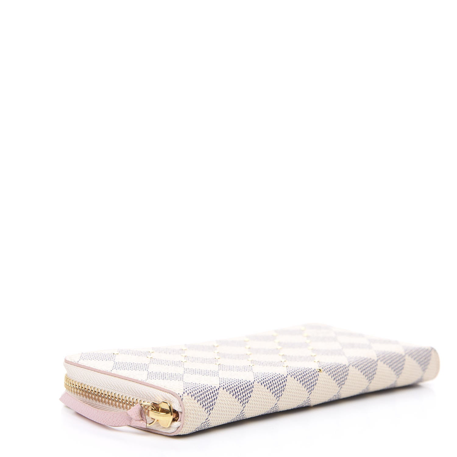 Louis Vuitton Damier Azur Studded Clemence Wallet Rose Ballerine 3 of 7