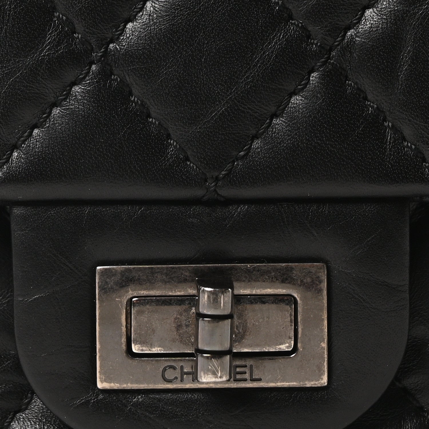Chanel Aged Calfskin Quilted 2.55 Reissue 225 Flap Black 8 of 10