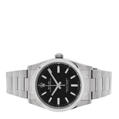Rolex Stainless Steel 34mm Oyster Perpetual Watch Bright Black 124200 2 of 4