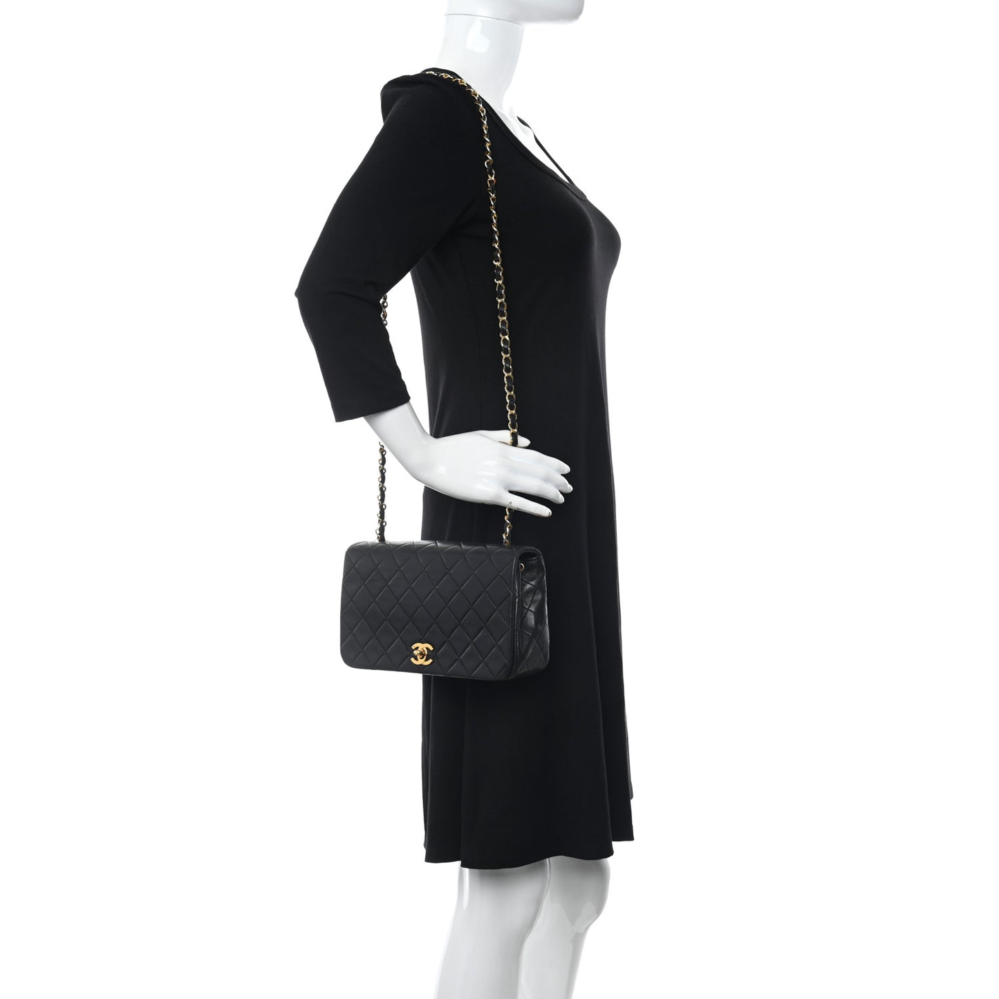 Lambskin Quilted Small Single Flap Black