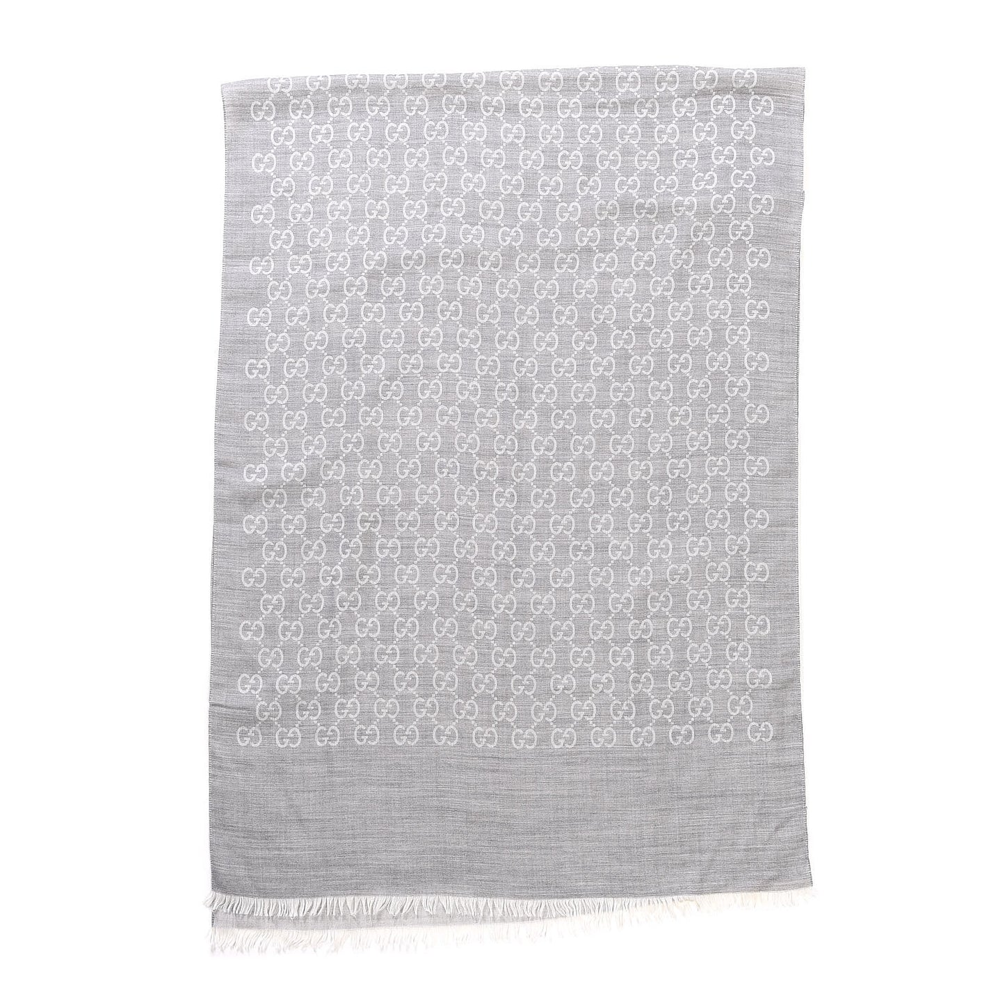 Wool Silk GG Monogram GGNat Scarf Lead