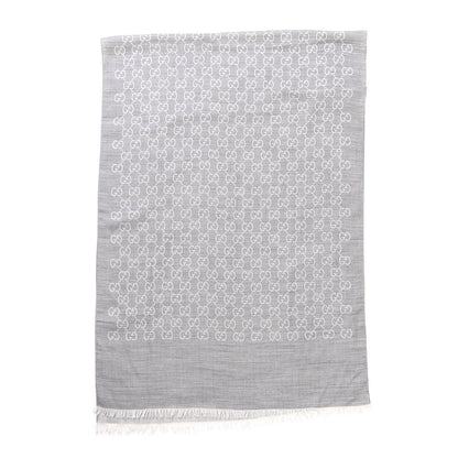 Gucci Wool Silk GG Monogram GGNat Scarf Lead 3 of 5